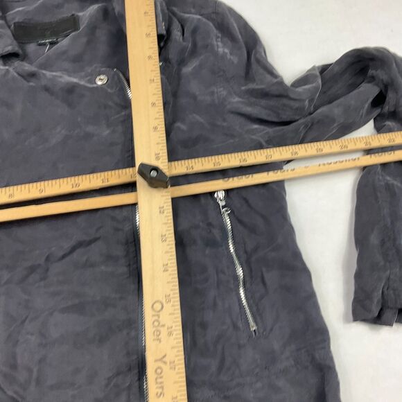 BlankNYC Moto Jacket Dark Gray Soft Asymmetric Zip Rock N Roll Streetwear XS - Picture 7 of 11